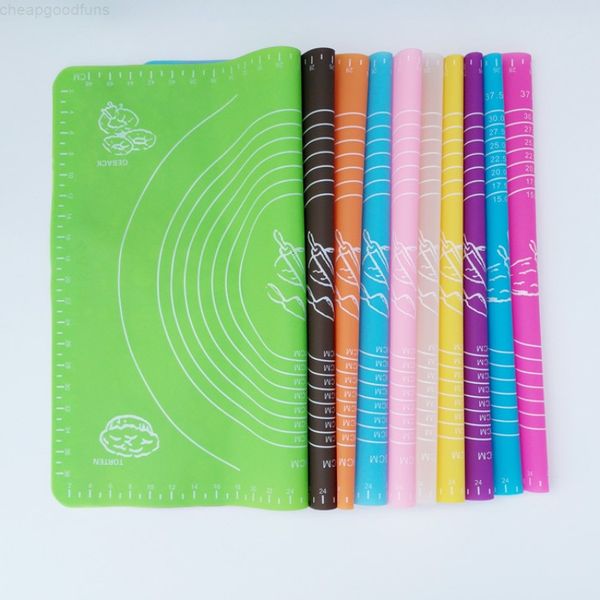 

50x40cm silicone cake dough fondant rolling cutting mat baking pad pastry boards cookie decorating kitchen tools