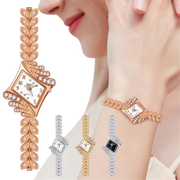 

2020 new luxury woman watch yfan ladies simplicity fashion diamond quartz stainless steel strap analog, Slivery;brown