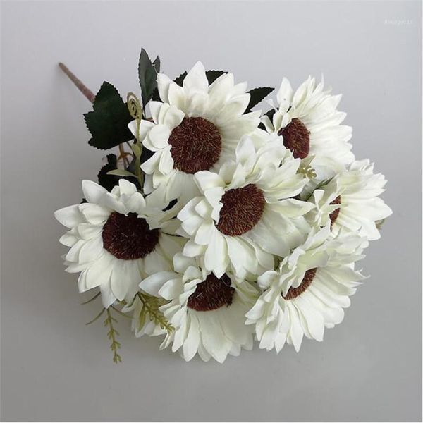 

6pcs fake autumn sunflower (10 heads/bunch) 19.69" legth simulation sun flowers for wedding home decorative artificial flower1