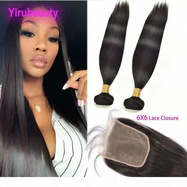 

brazilian 2 bundles with 6x6 lace closure straight virgin hair extensions wefts with lace closure baby hair dyeable natural color 8-28inch, Black;brown