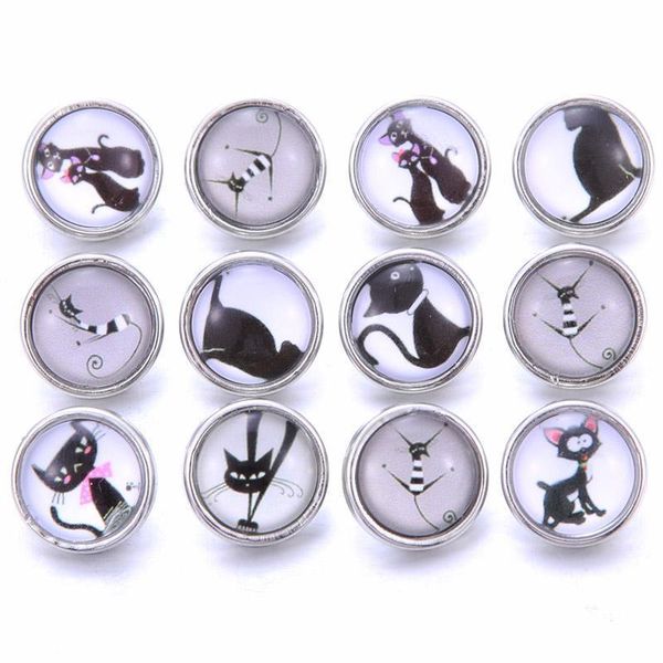 

10pcs lot mixed colors pattern 12mm glass snap button jewelry faceted glass snap fit snap earrings bracelet jewelry h jllnep