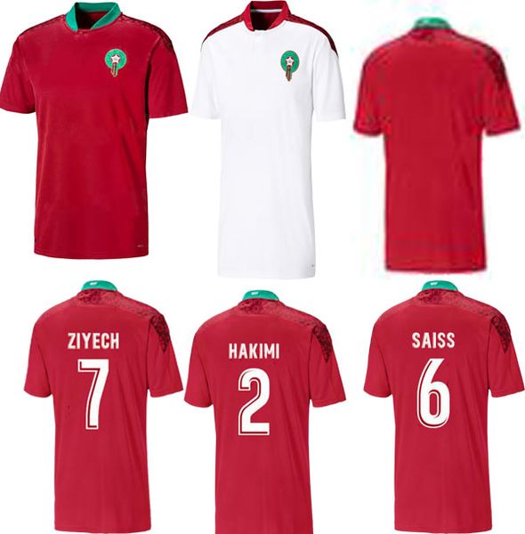 

maillot de foot 2020 2021 maroc soccer jerseys домой 20 21 ziyech boufal fajr munir ait bennasser amrabat футбольные рубашки, Black