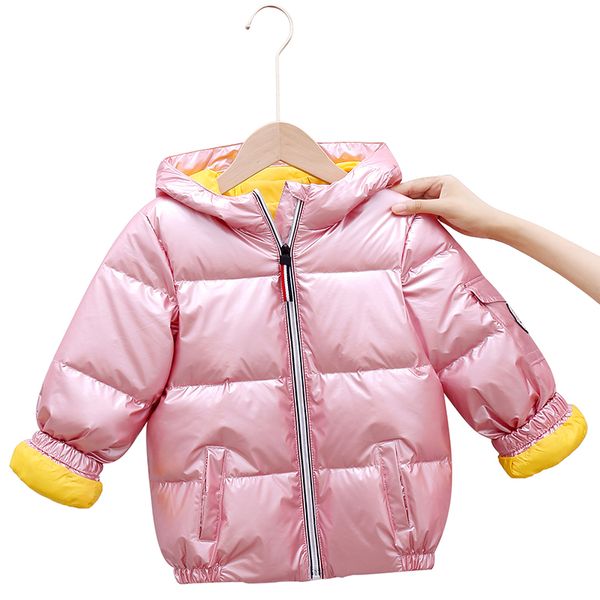 

new children's duck bright jacket boy girl baby heavy winter coat 2021, Blue;gray