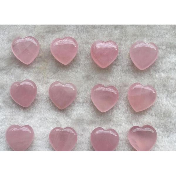 

natural rose quartz heart shaped pink crystal carved palm love healing gemstone lover gife stone crystal heart 50pcs