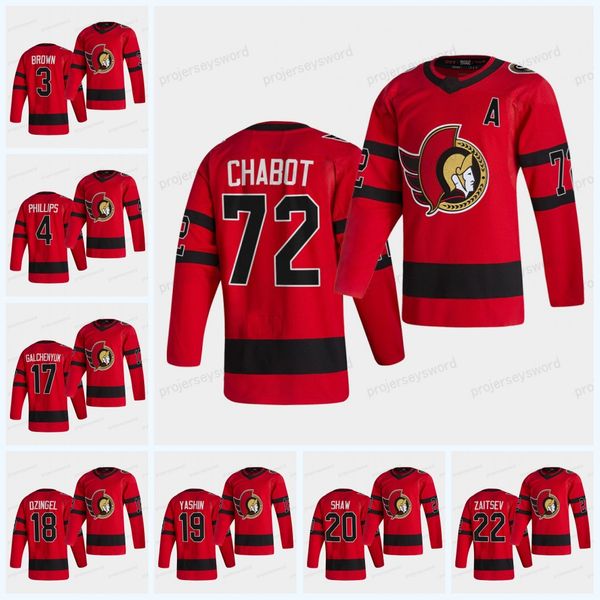 

ottawa senators 2020-21 reverse retro jersey austin watson mike reilly chris phillips josh brown alec connell artyom zub thomas chabo, Black;red