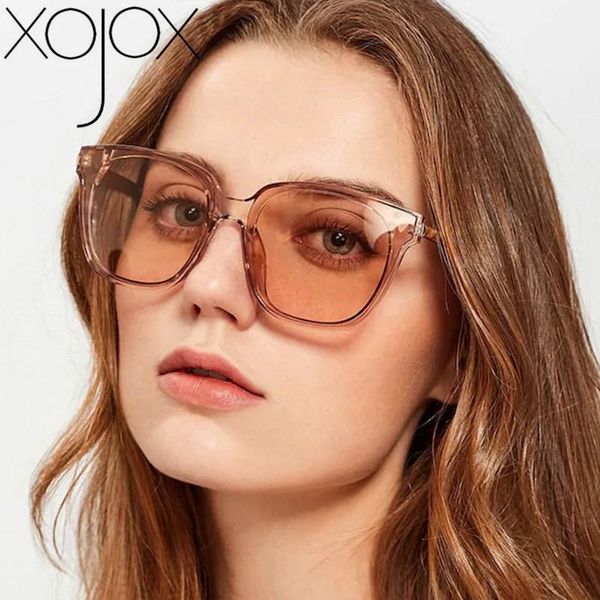 

xojox fashion square sunglasses women brand design metal frame pc lenes oversized ladies sun glasses frame eyewear uv4001, White;black