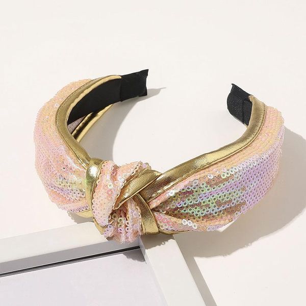 

women gold edged sequins knotted wide headband hair hoop stretch hairbands for party head hoop turban headwrap hair accessories q sqcuut