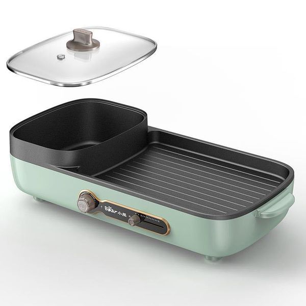 

2 in 1 barbecue pot electric 1600w 220v multi-function home party non stick grill pan