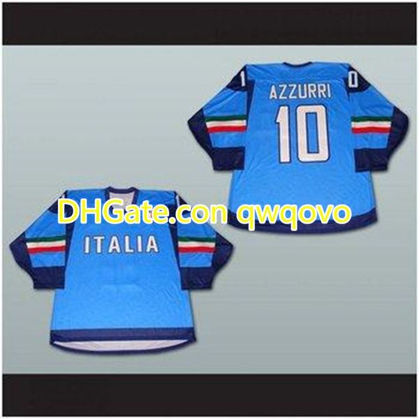 

custom men's xs-5xl italian team hockey jersey blue stitch sewn any player or number ing, Black;red