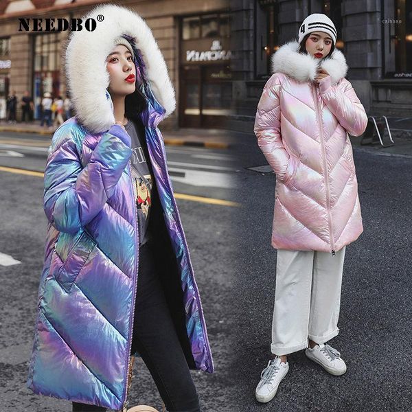 

thicker winter jacket women plus size long parka fur collar casaco cotton hooded ladies puffer coat women elegant parka mujer1, Black