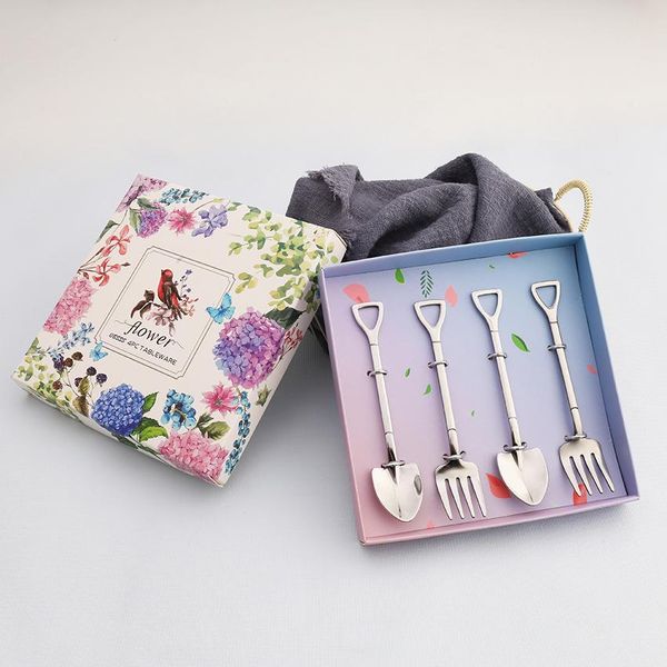 

2 box christmas gift spoon stainless steel coffee spoon shovel kids ice spoon christmas tableware new year gift h wmtcgu