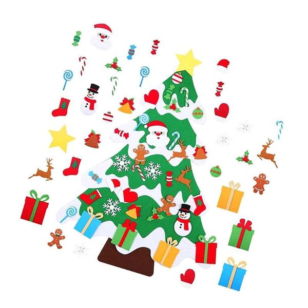 

1 set felt tree party lovely holiday festival fun xmas tree toddler gift ornament for decoration