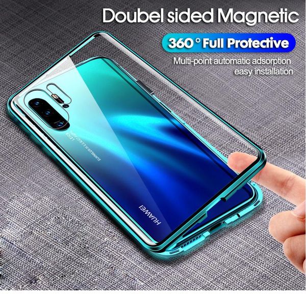 

360 full magnetic adsorption metal case for huawei p40 30 20 pro mate 30 20 p20 p30 p40 lite e doub bbyrhy