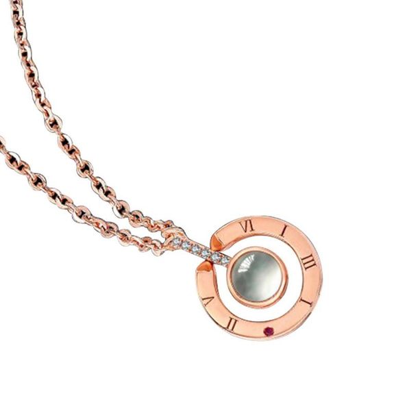 

s925 sterling silver pendant necklace for girls women lovers nano technology memory projection say i love you in 100 languages