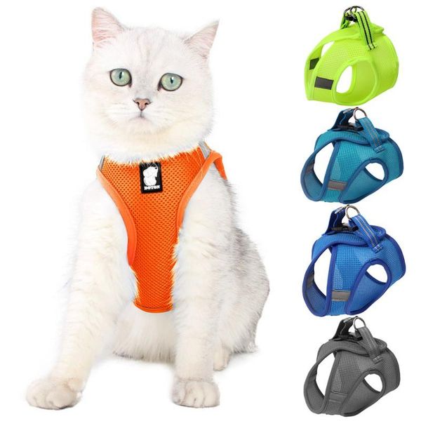 

breathable and anti-breakaway cat with tethered rope and chain traction chest strap