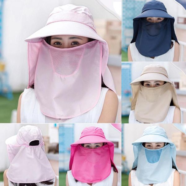 

wide brim hats outdoor hat uv protection face neck flap man sun double layer cap summer women anti-uv protective work casual1, Blue;gray