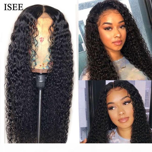 

for women malaysian closure isee kinky curly lace front human hair wigs, Black;brown