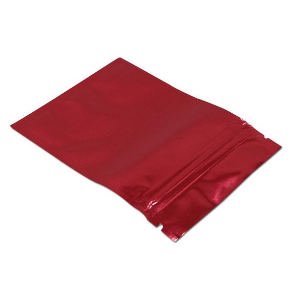 

200pcs smooth red aluminum foil zip lock packaging bag reclosable ziplock mylar snack retails crafts storage packing pouch h bbyjtc