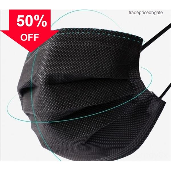 

joi7t / 24-hour 10 delivery sterile selling dhl packaging disposable three-layer protective pm2.5 anti-fog filter black face mask