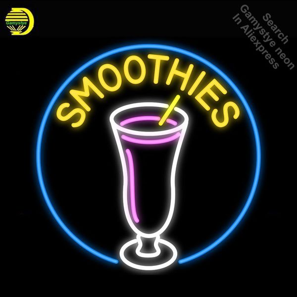 

smoothie neon sign cup handmade neon bulb sign real glass tube neon light recreation game room iconic sign metal frame