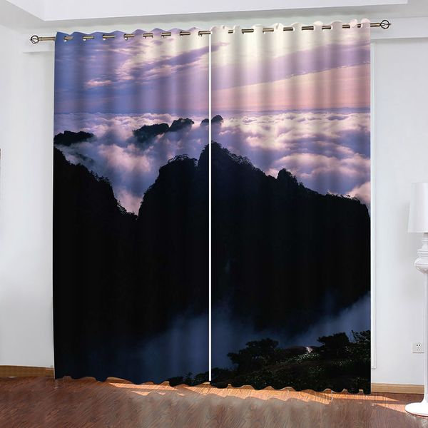 

p purple cloud curtains 3d window curtains for living room bedroom customized size decoration curtains