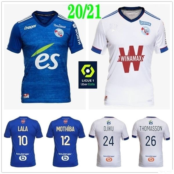 

2020 new rc strasbourg alsace soccer jerseys lala sissoko thomasson djiku mothiba martin custom 20 21 home away kids football shirt, Black;yellow