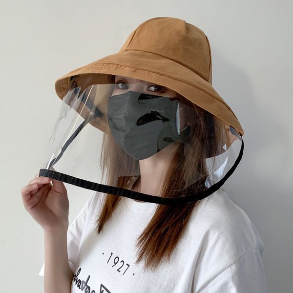 

full protective cap female anti-splash cap transparent face mask goggles isolated from saliva korean fisherman hat tide
