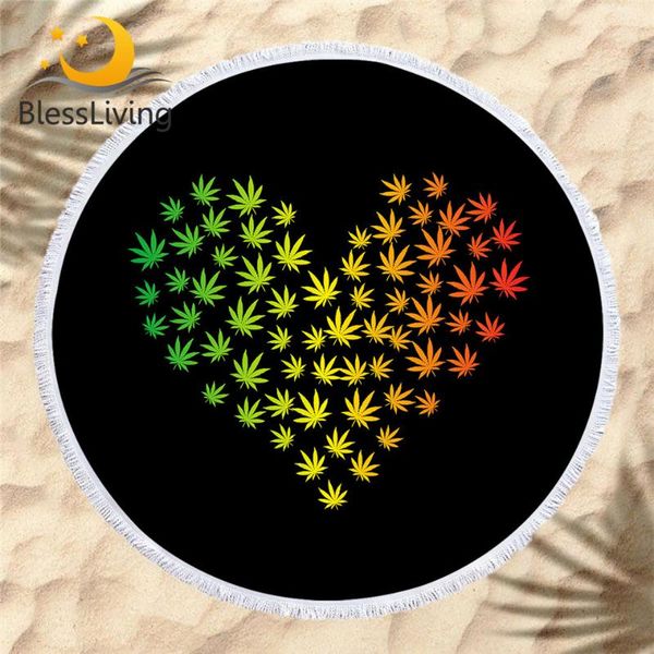 

blessliving beach towel round bath towel heart black summer blanket colorful large beach mat serviette