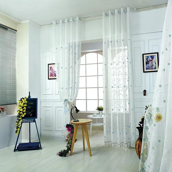 

curtain & drapes 100% poly embroidered floral design for living room bedroom screens tulle