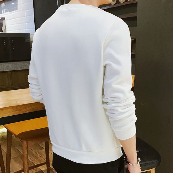 

white hoodies men print letter mens no hood zipper streetwear pullovers sweatshirts clothing not kg-181, Black