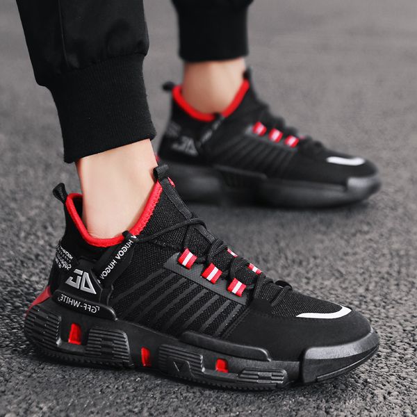 

men's shoes autumn / winter 2019 new style net red korean fashion ins sports leisure low breathable mesh cloth father men's shoe c, Black;white