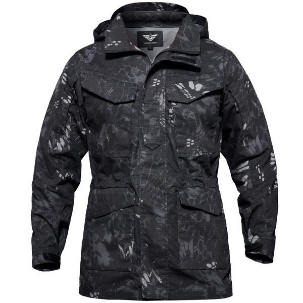 

camouflage tactical uniform jacket waterproof windproof hiking jackets men windbreaker hunting fishing rain coat woman clothes q1201, Black;brown