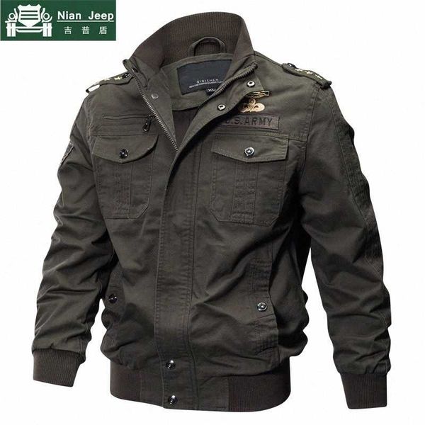 

2021 plus size jacket men spring autumn cotton pilot jacket coat army mens bomber jackets cargo flight male 6xl qr7b#, Black;brown
