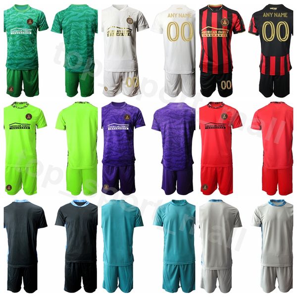 

goalie mls atlanta united fc goalkeeper gk 1 brad guzan jersey set 13 brendan moore purple black grey red football shirt kits uniform