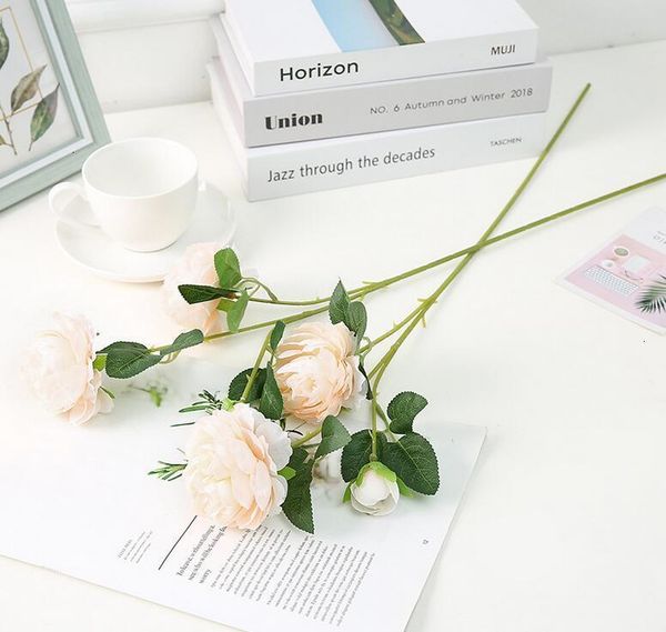 

3 long artificial heads plastic flower stem silk flowers garden party wedding bouquet bridal peony decorcoration 5 n15zl