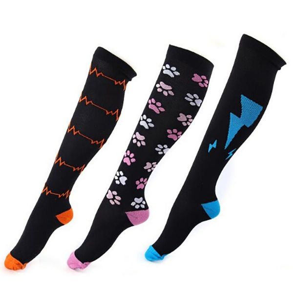 

men's socks compression stockings outdoor sport various patterns bright and rich in color comfortable man & women, Black