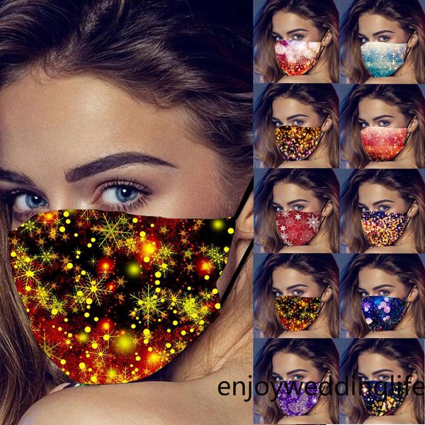 

happy new year mask 2021 new year snowflake 3d printing christmas face masks dust-proof breathable washable designer mask for and kids