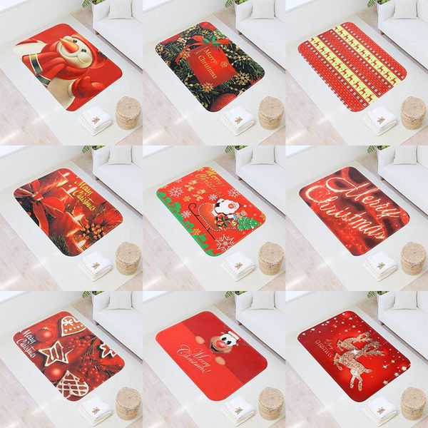 

2021 christmas mat santa claus snowman door mat indoor outdoor carpets decor for home xmas floor red christmas doormats new year