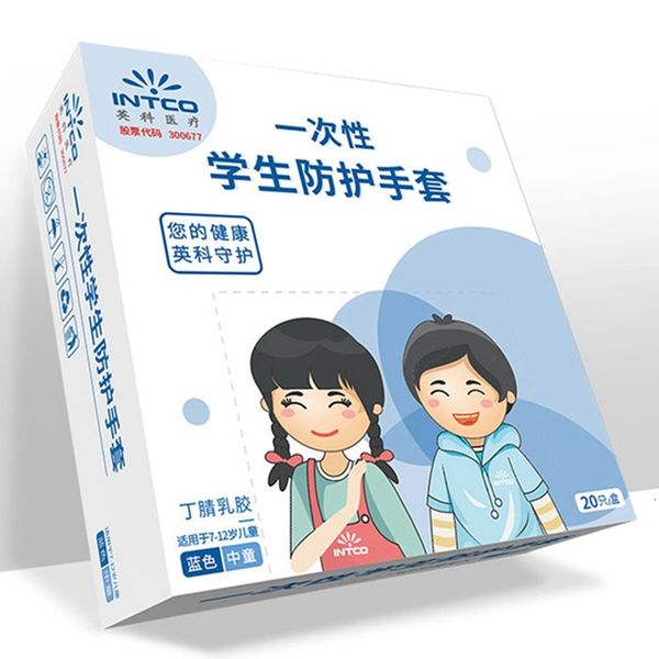 

safety 20pcs disposable nitrile hand gloves children protective cover girls boys kids soft mittens cleaning work guantes