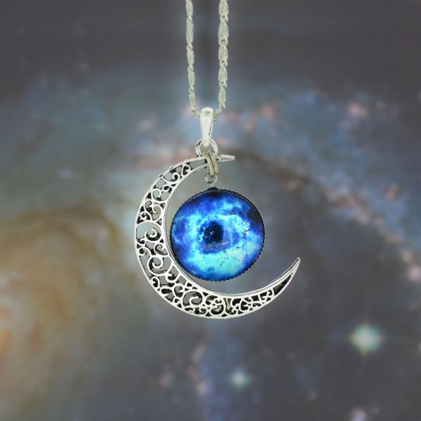 

gemstone starry moon outer space universe new vintage pendant necklaces mix models ing