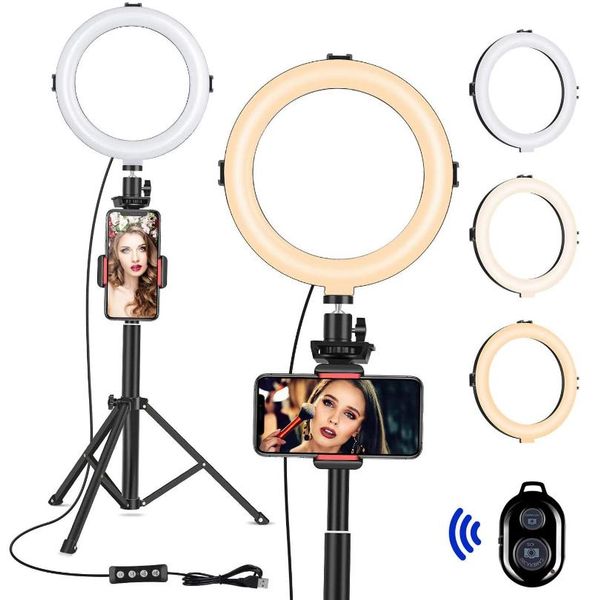 

flash heads selfie led ring light with tripod stand 8 inch lamp pography phone holder usb control for video make up etc
