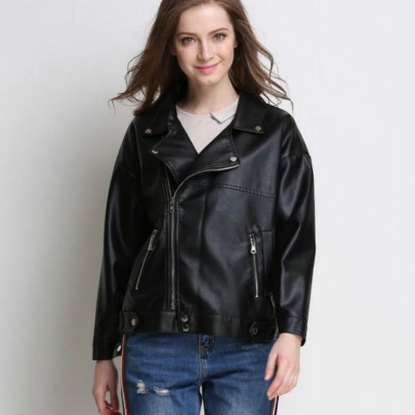 

autumn women jackets winter pu leather jackets women punk motor biker female leather woman pu coats 1, Black;brown
