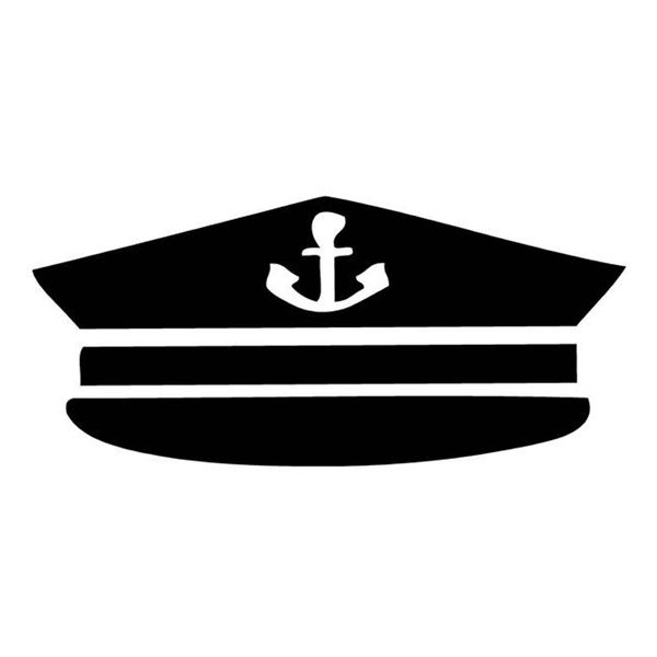

17.3cm*7.9cm ship captain hat car sticker motorcycle decor vinyl decal black/silver s3-6751