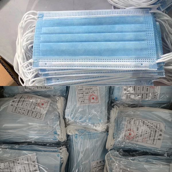 

face 3 layer ear-loop mouth masks cover 3-ply non-woven disposable dust mask soft breathable outdooutlet3ust