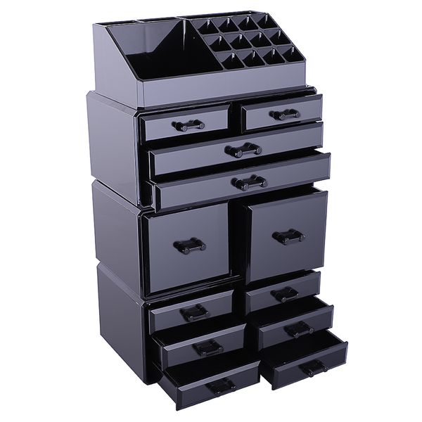 

4 pcs /set transparent cosmetic organizer makeup case holder case box jewelry storage plastic storage cabinet with drawer