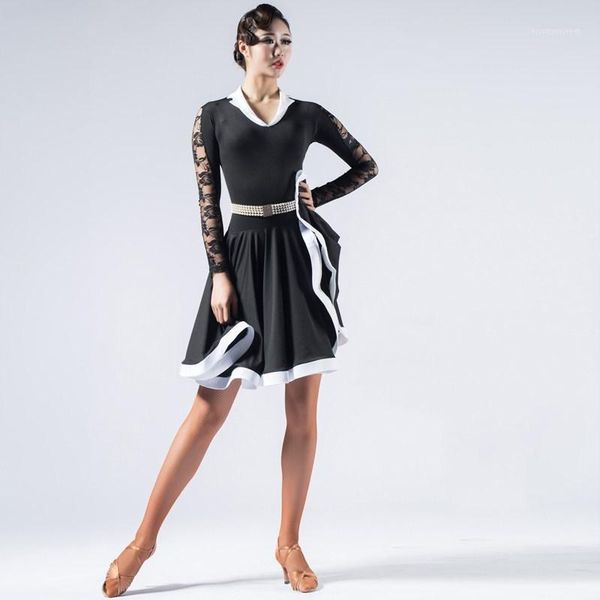 

2018 new latin dance costume samba latin ballroom costume tango dance dresses salsa clothes for women1, Black;red