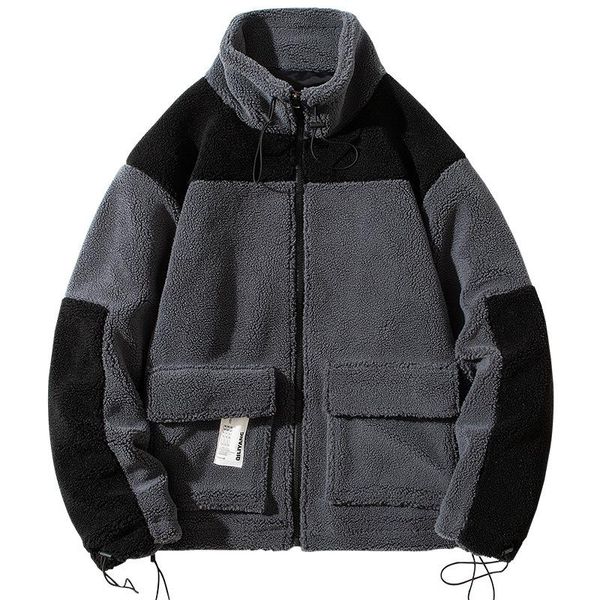 

men's down & parkas winter coats loose wool leisure jackets and, Black