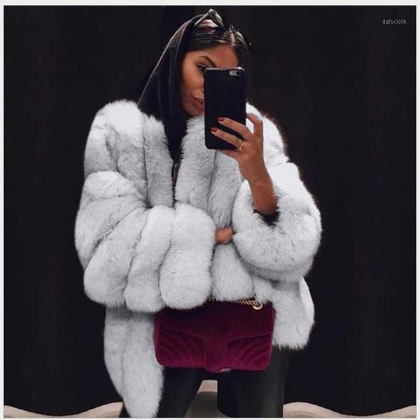

new 2020 winter women thick warm plus size faux fur famale solid color slim fur jacket ladies fashion casual coat1, Black