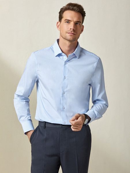

men button placket curved hem shirt z85x#, White;black
