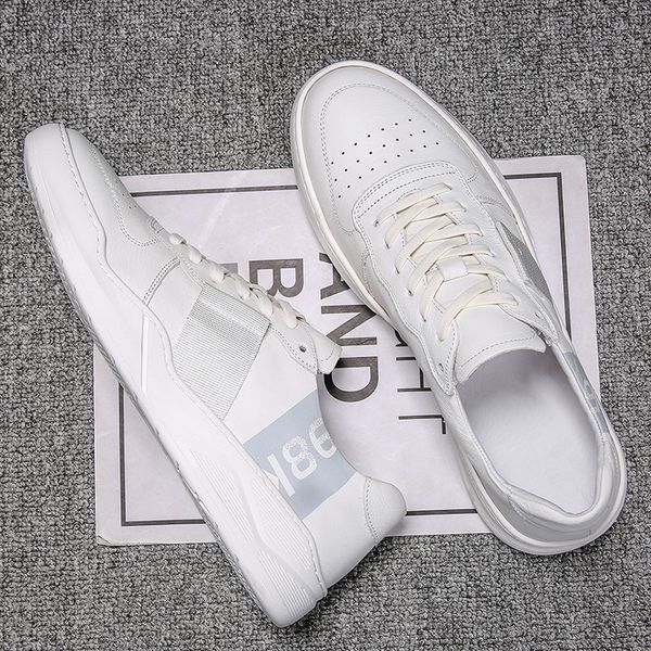 

осень tide натуральной кожи skate обувь tide мужчина вентиляционного trend малых белая обувь мужская повседневная обувь кроссовки zapatos ho, Black